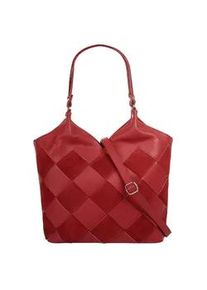 Shopper Samantha Look, Damen, Gr. B/H/T: 30cm x 23cm x 14cm onesize, rot, Leder, Taschen Shopper, echt Leder, Made in Italy