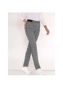Jerseyhose Classic Basics, Damen, Gr. 25, Kurzgr&ouml;&szlig;en, grau (grau, kariert), 95% Polyester, 5% Elasthan, Glencheckmuster, Hahnentrittmuster, gemustert, kariert, mehrfarbig, lang, Hosen Jerseyhose
