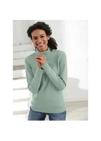 Rollkragenpullover Casual Looks "Pullover", Damen, Gr. 38, gr&uuml;n (kalkmint), 50% Baumwolle, 50% Polyacryl, meliert, unifarben, figurumspielend, Pullover Rollkragenpullover