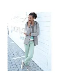 Fleecejacke Casual Looks, Damen, Gr. 46, grau (grau, meliert), 100% Polyester, unifarben, Jacken Fleecejacke