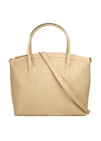 Henkeltasche CLUTY, Damen, Gr. B/H/T: 32cm x 27cm x 5cm onesize, beige, Leder, Taschen, echt Leder, Made in Italy