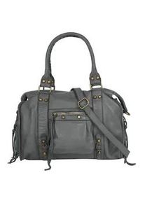 Shopper Samantha Look, Damen, Gr. B/H/T: 34cm x 27cm x 12cm onesize, grau, Leder, vintage, Taschen Shopper, echt Leder, Made in Italy