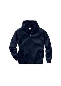 Kapuzensweatjacke Fruit of the Loom, Damen, Gr. 6, blau (dunkelblau), 80% Baumwolle, 20% Polyester, Sweatjacken