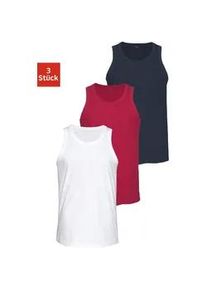 H.I.S. Tanktop H.I.S "Unterhemd f&uuml;r Herren", Damen, Gr. 8/XXL, bunt (wei&szlig;, rot, marine), Jersey, Obermaterial: 100% Baumwolle, unifarben, Basic, k&ouml;rpernah, Rundhals, Tops Tanktop, mit Rundhals aus Baumwolle