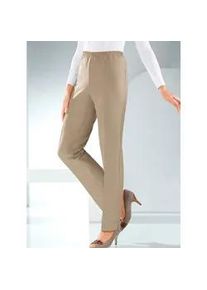 B&uuml;gelfaltenhose Classic Basics, Damen, Gr. 44, Normalgr&ouml;&szlig;en, grau (taupe), 100% Polyester, unifarben, lang, Hosen