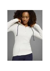 Kapuzenshirt Kangaroos, Damen, Gr. 48, wei&szlig; (sanftes wei&szlig;), Jersey, Obermaterial: 100% Baumwolle. Kapuzenfutter: 100% Baumwolle, unifarben, figurbetont h&uuml;ftbedeckend, B&uuml;ndchen mit Daumenl&ouml;chern, Shirts Kapuzenshirt, Langarm mit Daumenl&ouml;chern, figurbetonter Schnitt, aus Jerseystoff