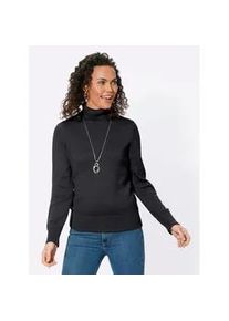 Rollkragenpullover Casual Looks "Pullover", Damen, Gr. 50, schwarz, 50% Baumwolle, 50% Polyacryl, meliert, unifarben, figurumspielend, Pullover Rollkragenpullover