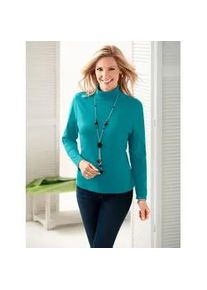 Rollkragenshirt Classic Basics "Shirtrolli", Damen, Gr. 56, gr&uuml;n (smaragdgr&uuml;n), 100% Baumwolle, unifarben, ohne Ausschnitt, Shirts