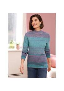 Strickpullover Casual Looks "Pullover", Damen, Gr. 44, blau (ozean, gestreift), 100% Baumwolle, gemustert, mehrfarbig, meliert, Pullover Strickpullover