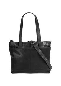 SPIKES & SPARROW Shopper SPIKES & SPARROW, Damen, Gr. B/H/T: 31cm x 24cm x 8cm onesize, schwarz, Leder, leicht gl&auml;nzend, unifarben, Taschen Shopper, echt Leder