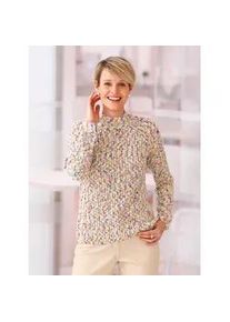 Stehkragenpullover Classic Basics "Pullover", Damen, Gr. 44, beige (sand, meliert), 100% Polyacryl, meliert, Pullover Stehkragenpullover