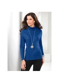 Rollkragenshirt Classic Basics "Shirtrolli", Damen, Gr. 52, blau (royalblau), 100% Baumwolle, unifarben, ohne Ausschnitt, Shirts
