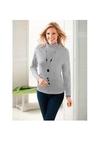 Rollkragenshirt Classic Basics "Shirtrolli", Damen, Gr. 44, grau (grau, meliert), 100% Baumwolle, 85% Baumwolle, 15% Polyester, unifarben, ohne Ausschnitt, Shirts