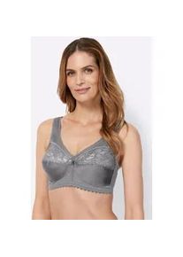 Entlastungs-BH Glamorise, Damen, Gr. 85, Cup F, grau (silbergrau), 50% Polyamid, 40% Polyester, 10% Elasthan, BHs Entlastungs-BH