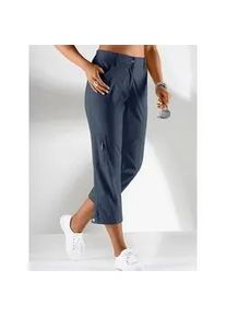 Stretch-Hose Casual Looks, Damen, Gr. 44, Normalgr&ouml;&szlig;en, blau (jeansblau), 98% Baumwolle, 2% Elasthan, unifarben, 7/8-L&auml;nge, Hosen