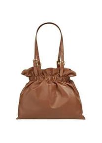 Shopper Samantha Look, Damen, Gr. B/H/T: 25cm x 25cm x 10cm onesize, braun (cognac), Leder, unifarben, Taschen Shopper, echt Leder, Made in Italy