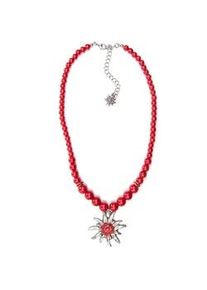 Allg&auml;u Rebell Collier ALLG&Auml;U REBELL "Heidi", Damen, Gr. onesize, Glas, rot, Basic, Halsketten Collier, mit Edelwei&szlig; Anh&auml;nger