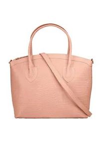 Henkeltasche CLUTY, Damen, Gr. B/H/T: 32cm x 27cm x 5cm onesize, rosa, Leder, Taschen, echt Leder, Made in Italy