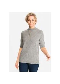 Classic Dog Kaschmirpullover CLASSIC "Kaschmir-Pullover", Damen, Gr. 40/42, grau (grau, meliert), 100% Kaschmir, meliert, Pullover