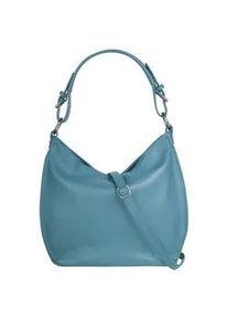 Shopper Samantha Look, Damen, Gr. B/H/T: 36cm x 30cm x 10cm onesize, blau, Leder, leicht gl&auml;nzend, unifarben, Taschen Shopper, echt Leder, Made in Italy