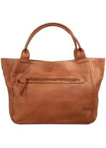 XZONE Shopper X-ZONE, Damen, Gr. B/H/T: 34cm x 29cm x 15cm onesize, braun (cognac), Leder, vintage, Taschen Shopper, echt Leder