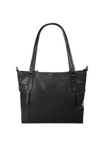 SPIKES & SPARROW Shopper SPIKES & SPARROW, Damen, Gr. B/H/T: 38cm x 27cm x 8cm onesize, schwarz, Leder, vintage, Taschen Shopper, echt Leder