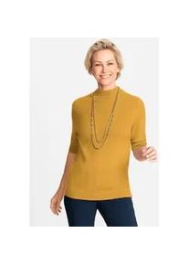 Classic Dog Kaschmirpullover CLASSIC "Kaschmir-Pullover", Damen, Gr. 40/42, gelb (ocker, meliert), 100% Kaschmir, meliert, Pullover