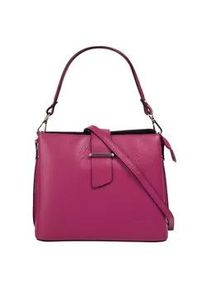 Henkeltasche CLUTY, Damen, Gr. B/H/T: 25cm x 21cm x 12cm onesize, pink, Leder, leicht gl&auml;nzend, unifarben, Taschen, echt Leder, Made in Italy