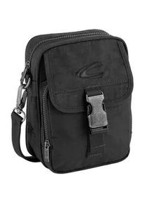 Umh&auml;ngetasche Camel Active "Journey", Herren, Gr. B/H/T: 16cm x 21,5cm x 8cm, schwarz, Nylon, aufgeraut, bestickt, clean, unifarben, Taschen Umh&auml;ngetasche, Herren Schultertasche, funktional und perfekt f&uuml;r alle Lebenslagen