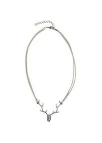 Allg&auml;u Rebell Collier ALLG&Auml;U REBELL "Rosi", Damen, Gr. onesize, Metall, gr&uuml;n, Basic, Halsketten Collier, zweireihiges Satinband