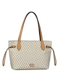 Shopper Gabor "Barina", Damen, Gr. B/H/T: 41,5cm x 29cm x 13cm, wei&szlig;, Polyurethan, beschichtet, gepflegt, kontrastfarbene Details, Taschen Shopper, aus Lederimitat mit charakteristischem All-Over-Druck und Metall Logo