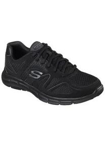 Sneaker Skechers "VERSE-FLASH POINT", Herren, Gr. 45, schwarz, Leder, Textil, Schuhe Sneaker, Freizeitschuh, Halbschuh, Schn&uuml;rschuh mit Memory Foam-Ausstattung