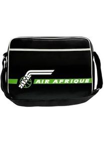 Schultertasche logoshirt "Air Afrique", Damen, Gr. B/H/T: 40cm x 30cm x 40cm, schwarz (schwarz, gr&uuml;n), Lederimitat, bedruckt, mehrfarbig, Taschen Schultertasche, mit Air Afrique-Frontprint