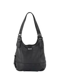 Schultertasche Tom Tailor "JUNA", Damen, Gr. B/H/T: 31cm x 29cm x 14cm, schwarz, Polyurethan (PU), Taschen Schultertasche, mit praktischer Einteilung