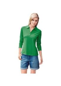 Poloshirt Heine "Poloshirt", Damen, Gr. 50, gr&uuml;n, 95% Baumwolle, 5% Elasthan, unifarben, Shirts