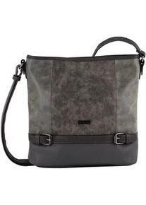 Hobo Tom Tailor "Juna", Damen, Gr. B/H/T: 33cm x 28cm x 12,5cm, grau, Polyurethan, colorblocking, gepflegt, kontrastfarbene Details, mehrfarbig, Taschen Hobo, aus soft genarbtem ledrigen Material mit gl&auml;nzenden Metall-Accessoires