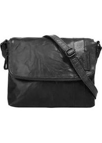 SPIKES & SPARROW Umh&auml;ngetasche SPIKES & SPARROW, Damen, Gr. B/H/T: 26cm x 22cm x 7cm onesize, schwarz, Leder, leicht gl&auml;nzend, unifarben, Taschen Umh&auml;ngetasche, echt Leder