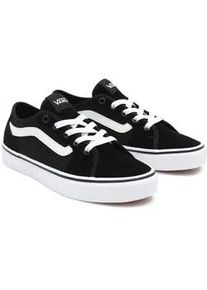 Sneaker Vans "Filmore Decon", Damen, Gr. 37, schwarz-wei&szlig; (schwarz, wei&szlig;), Leder, Textil, unifarben mit Farbeinsatz, Schuhe Skaterschuh Canvassneaker Sneaker low, aus textilem Canvas-Material