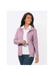 Strickjacke Casual Looks, Damen, Gr. 54, rosa (altros&eacute;), 50% Baumwolle, 50% Polyacryl, unifarben, figurumspielend, Strickjacken Strickjacke