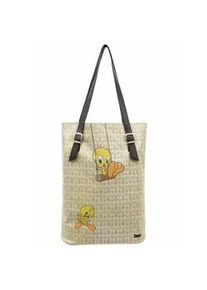 Umh&auml;ngetasche DOGO "Tall Bag Damen Schultertasche Tweety Moods Damen Schultertasche", Damen, Gr. B/H/T: 40cm x 34cm x 10cm onesize, beige (natur), Taschen Umh&auml;ngetasche, Handgefertigt