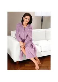 Morgenmantel Plantier, Damen, Gr. 36/38, rot (rosenholz), Baumwolle, unifarben, Langform, Hausm&auml;ntel