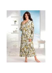 WITT Morgenmantel, Damen, Gr. 44/46, beige (schilf, gemustert), Kunstfaser, gemustert, Langform, Hausm&auml;ntel