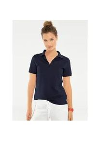 Poloshirt Heine "Poloshirt", Damen, Gr. 50, blau (marine), 95% Baumwolle, 5% Elasthan, unifarben, Shirts