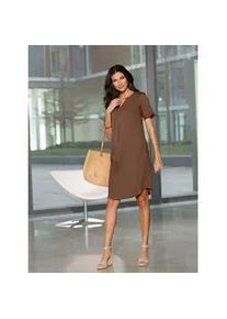 Tunikakleid Classic Basics "Tunika-Kleid", Damen, Gr. 38, Normalgr&ouml;&szlig;en, braun, 100% Viskose, unifarben, kurz, Rundhals, Kleider