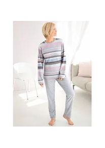 Schlafanzug Normann, Damen, Gr. 52/54, grau (grau, meliert), 80% Baumwolle, 20% Polyester, Homewear-Sets Schlafanzug
