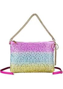 Schultertasche "Bling", Damen, Gr. B/H/T: 30cm x 21cm x 3cm onesize, gold, Polyurethan (PU), Collezione Alessandro, Taschen Schultertasche, mit tausenden Strass Glitzersteinen