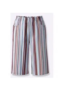 Bermudas Classic Basics, Damen, Gr. 44, Normalgr&ouml;&szlig;en, blau (aqua, gestreift), 100% Baumwolle, gemustert, gestreift, mehrfarbig, knielang, Hosen Bermudas