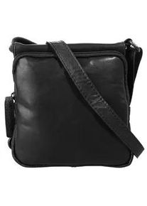 SPIKES & SPARROW Umh&auml;ngetasche SPIKES & SPARROW, Gr. B/H/T: 15cm x 13cm x 2cm onesize, schwarz, Leder, vintage, Taschen Umh&auml;ngetasche, echt Leder