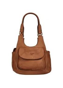Umh&auml;ngetasche Samantha Look, Damen, Gr. B/H/T: 37cm x 18cm x 13cm onesize, braun (cognac), Leder, leicht gl&auml;nzend, unifarben, Taschen Umh&auml;ngetasche, echt Leder, Made in Italy