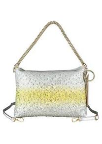 Schultertasche "Bling", Damen, Gr. B/H/T: 30cm x 21cm x 3cm onesize, gelb, Polyurethan (PU), Collezione Alessandro, Taschen Schultertasche, mit tausenden Strass Glitzersteinen